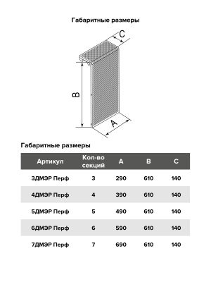 Экран радиаторный ДМЭР перфорированный 7 секций EVECS