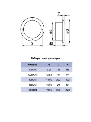 Анемостат DUM фланец D158 D211 окраш.сталь ERA