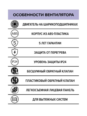 Вентилятор накладной RIO D100 обр.клапан DICITI